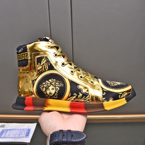 Replica Versace High Tops Shoes For Men #1255968 $88.00 USD for Wholesale