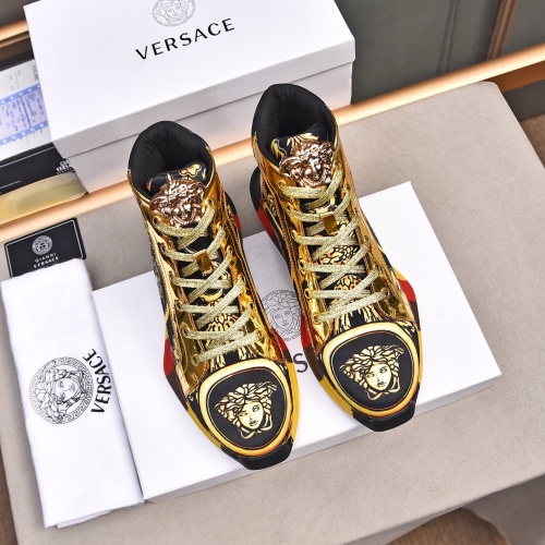 Replica Versace High Tops Shoes For Men #1255968 $88.00 USD for Wholesale