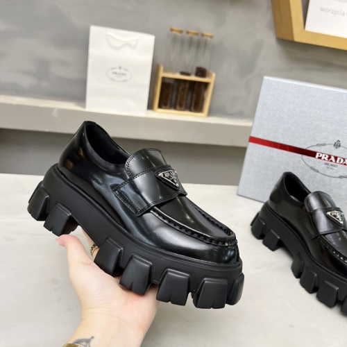 Replica Prada Leather Shoes For Men #1256085 $96.00 USD for Wholesale