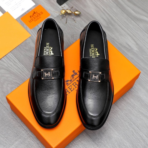 Replica Hermes Leather Shoes For Men #1257040 $82.00 USD for Wholesale