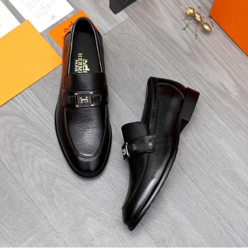 Replica Hermes Leather Shoes For Men #1257040 $82.00 USD for Wholesale