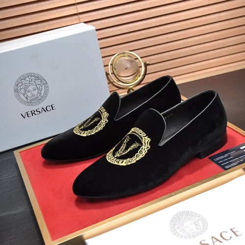 Cheap Versace Leather Shoes For Men #1257472, $$85.00 USD On Versace Leather Shoes