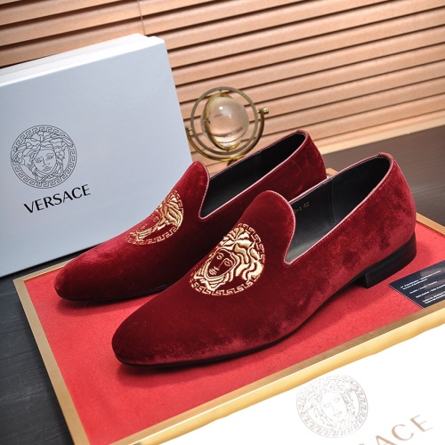 Cheap Versace Leather Shoes For Men #1257473, $$85.00 USD On Versace Leather Shoes