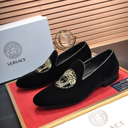 Cheap Versace Leather Shoes For Men #1257475, $$85.00 USD On Versace Leather Shoes