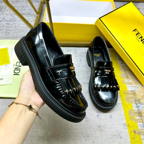 Replica Fendi Leather Shoes For Women #1258027 $102.00 USD for Wholesale