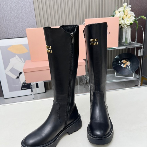 Replica MIU MIU Boots For Women #1258663 $140.00 USD for Wholesale