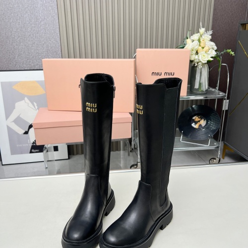 Replica MIU MIU Boots For Women #1258663 $140.00 USD for Wholesale