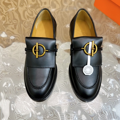 Replica Hermes Leather Shoes For Women #1258679 $125.00 USD for Wholesale