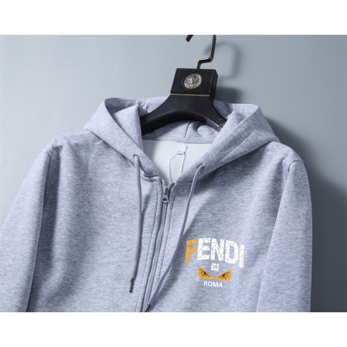 Replica Fendi Hoodies Long Sleeved For Men #1259818 $56.00 USD for Wholesale