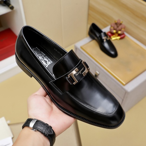 Replica Salvatore Ferragamo Leather Shoes For Men #1266610 $85.00 USD for Wholesale