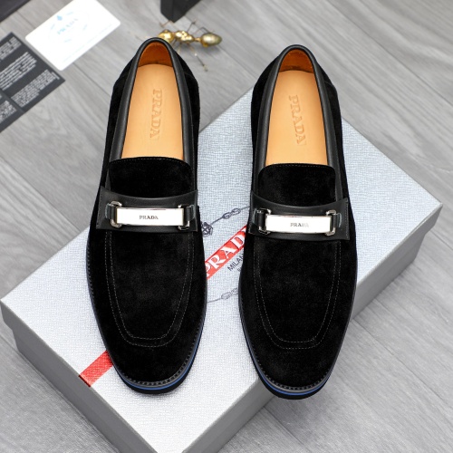 Replica Prada Leather Shoes For Men #1266647 $92.00 USD for Wholesale