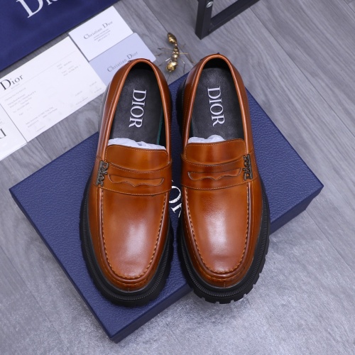 Replica Christian Dior Leather Shoes For Men #1266655 $88.00 USD for Wholesale