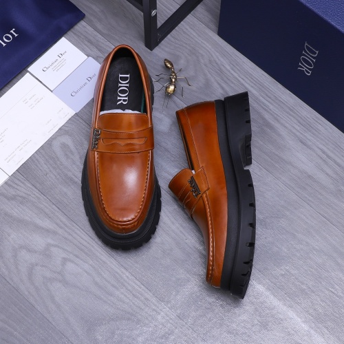 Replica Christian Dior Leather Shoes For Men #1266655 $88.00 USD for Wholesale