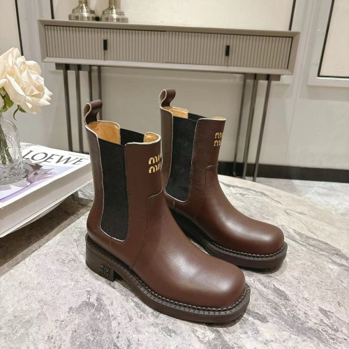 Replica MIU MIU Boots For Women #1267223 $108.00 USD for Wholesale