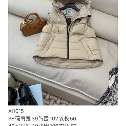 Replica Prada Down Feather Coat Sleeveless For Women #1268779 $192.00 USD for Wholesale