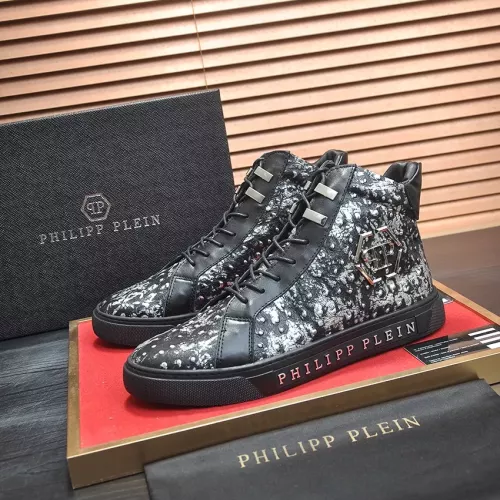 Cheap Philipp Plein PP High Tops Shoes For Men #1274372, $$88.00 USD On Philipp Plein PP High Tops Shoes