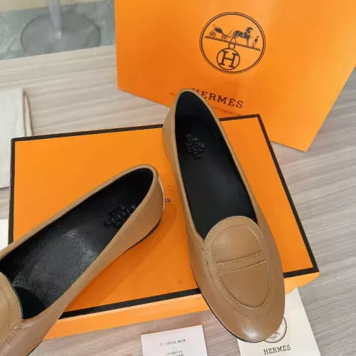 Replica Hermes Leather Shoes For Women #1275335 $108.00 USD for Wholesale