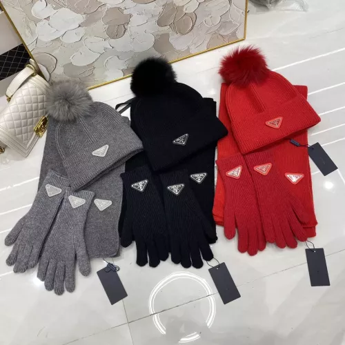 Replica Prada Hat and Scarf and Glove Set #1279934 $48.00 USD for Wholesale