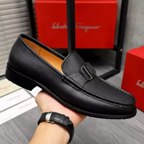 Replica Salvatore Ferragamo Leather Shoes For Men #1284697 $100.00 USD for Wholesale