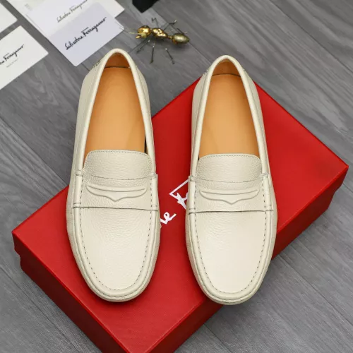 Replica Salvatore Ferragamo Leather Shoes For Men #1284737 $68.00 USD for Wholesale