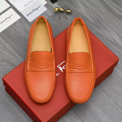 Replica Salvatore Ferragamo Leather Shoes For Men #1284738 $68.00 USD for Wholesale