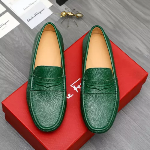 Replica Salvatore Ferragamo Leather Shoes For Men #1284740 $68.00 USD for Wholesale