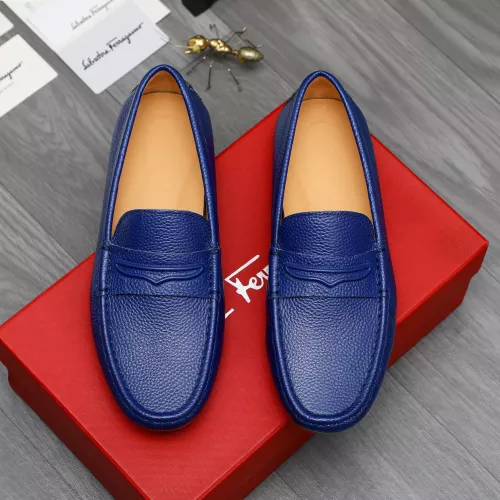 Replica Salvatore Ferragamo Leather Shoes For Men #1284741 $68.00 USD for Wholesale