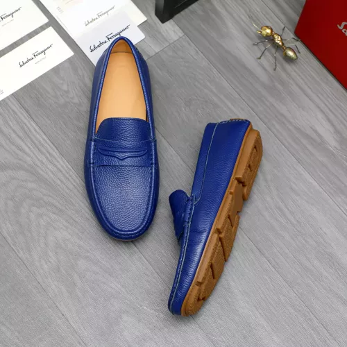 Replica Salvatore Ferragamo Leather Shoes For Men #1284741 $68.00 USD for Wholesale