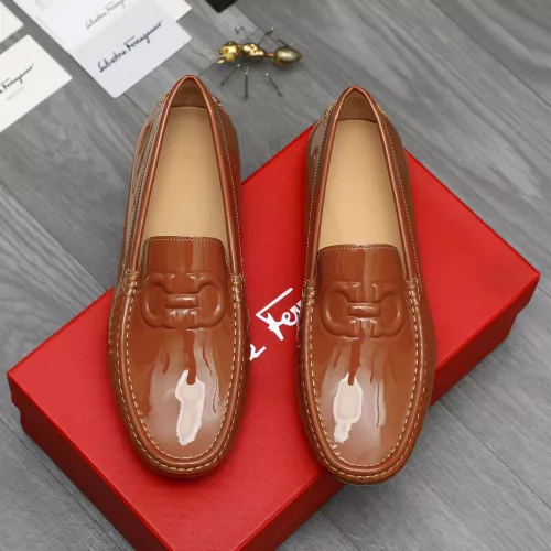 Replica Salvatore Ferragamo Leather Shoes For Men #1284746 $68.00 USD for Wholesale