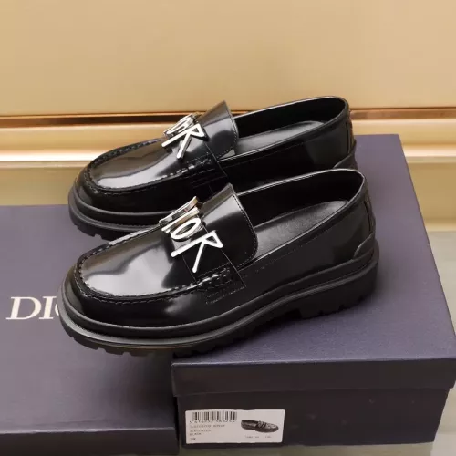 Replica Christian Dior Leather Shoes For Men #1285194 $98.00 USD for Wholesale