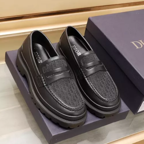 Replica Christian Dior Leather Shoes For Men #1285197 $98.00 USD for Wholesale