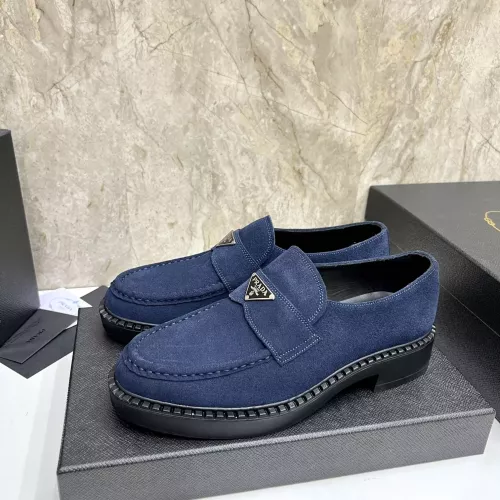 Replica Prada Leather Shoes For Men #1285525 $105.00 USD for Wholesale