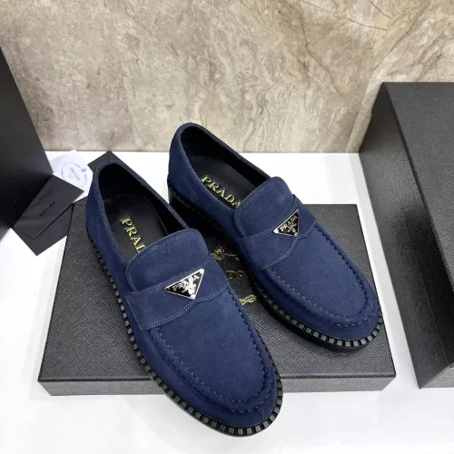 Replica Prada Leather Shoes For Men #1285525 $105.00 USD for Wholesale