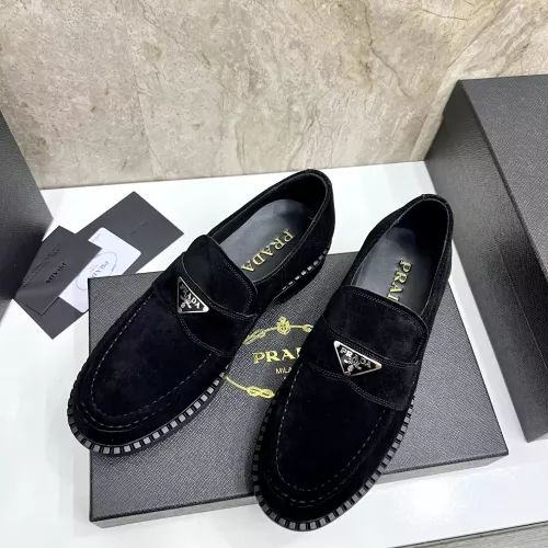 Replica Prada Leather Shoes For Men #1285527 $105.00 USD for Wholesale