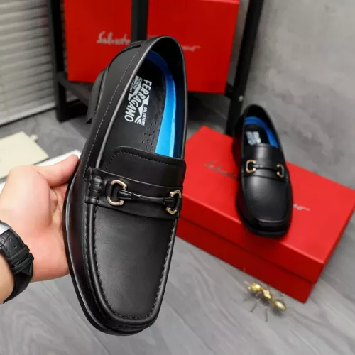 Replica Salvatore Ferragamo Leather Shoes For Men #1288847 $92.00 USD for Wholesale