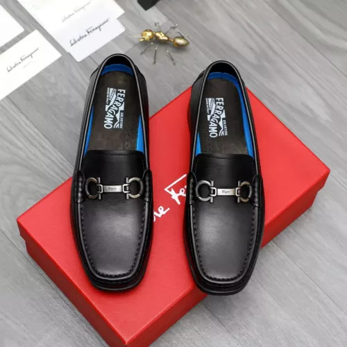 Replica Salvatore Ferragamo Leather Shoes For Men #1288848 $92.00 USD for Wholesale