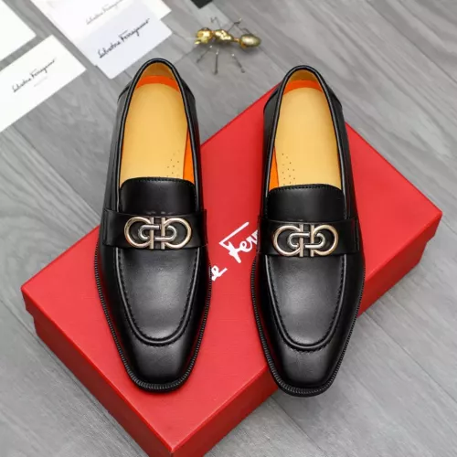 Replica Salvatore Ferragamo Leather Shoes For Men #1288849 $92.00 USD for Wholesale