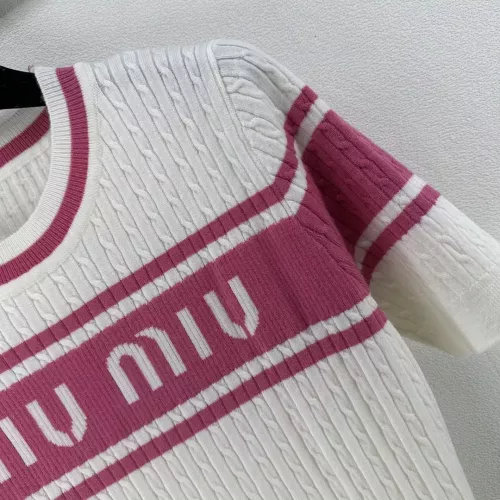 Replica MIU MIU Sweater Short Sleeved For Women #1291160 $80.00 USD for Wholesale