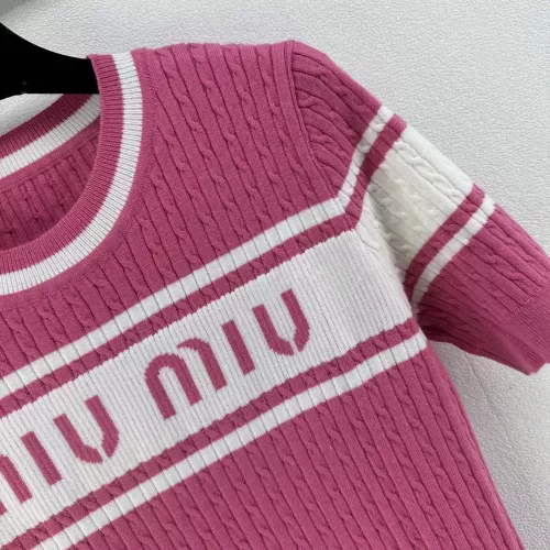 Replica MIU MIU Sweater Short Sleeved For Women #1291169 $80.00 USD for Wholesale