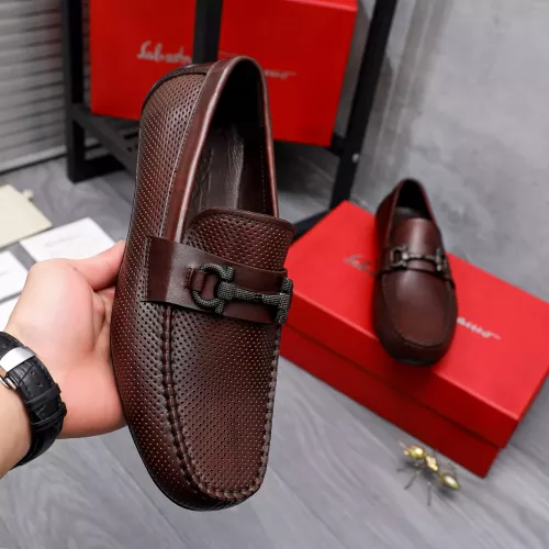 Replica Salvatore Ferragamo Leather Shoes For Men #1291941 $88.00 USD for Wholesale