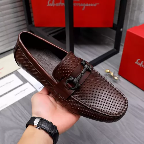 Replica Salvatore Ferragamo Leather Shoes For Men #1291941 $88.00 USD for Wholesale