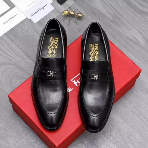 Replica Salvatore Ferragamo Leather Shoes For Men #1291943 $88.00 USD for Wholesale