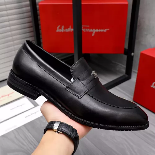 Replica Salvatore Ferragamo Leather Shoes For Men #1291943 $88.00 USD for Wholesale