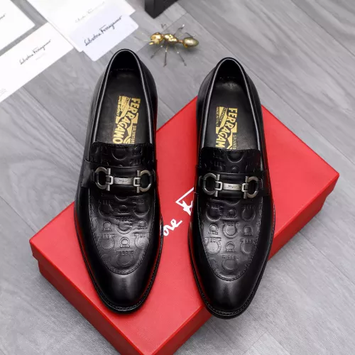 Replica Salvatore Ferragamo Leather Shoes For Men #1291945 $88.00 USD for Wholesale