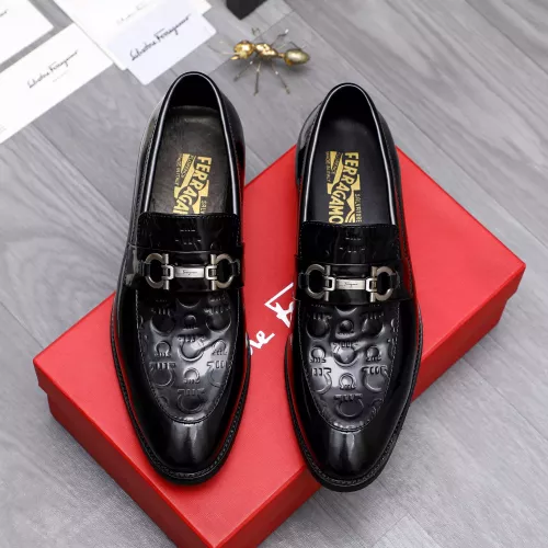 Replica Salvatore Ferragamo Leather Shoes For Men #1291946 $88.00 USD for Wholesale