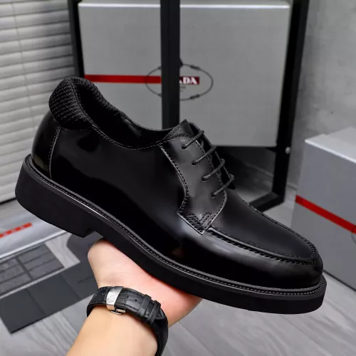 Replica Prada Leather Shoes For Men #1291979 $96.00 USD for Wholesale