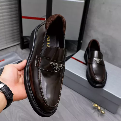 Replica Prada Leather Shoes For Men #1291980 $96.00 USD for Wholesale