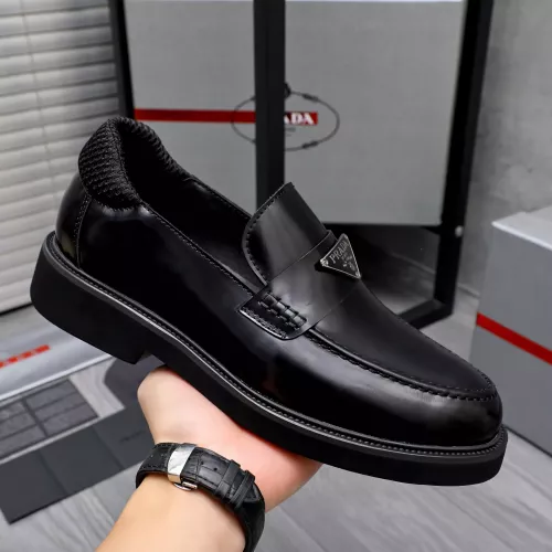 Replica Prada Leather Shoes For Men #1291984 $96.00 USD for Wholesale