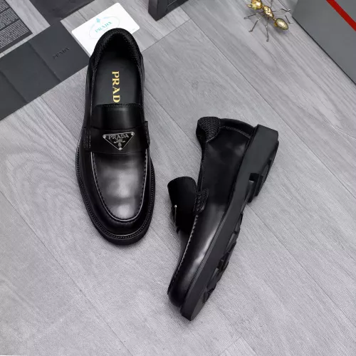 Replica Prada Leather Shoes For Men #1291985 $96.00 USD for Wholesale