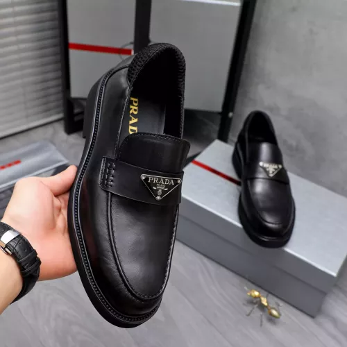 Replica Prada Leather Shoes For Men #1291985 $96.00 USD for Wholesale